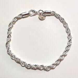 925 Silver Plated Bracelet Diamond Cut Jewelry Christmas Birthday Gift NEW